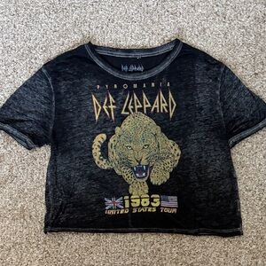 Def Leppard burnout cropped T shirt